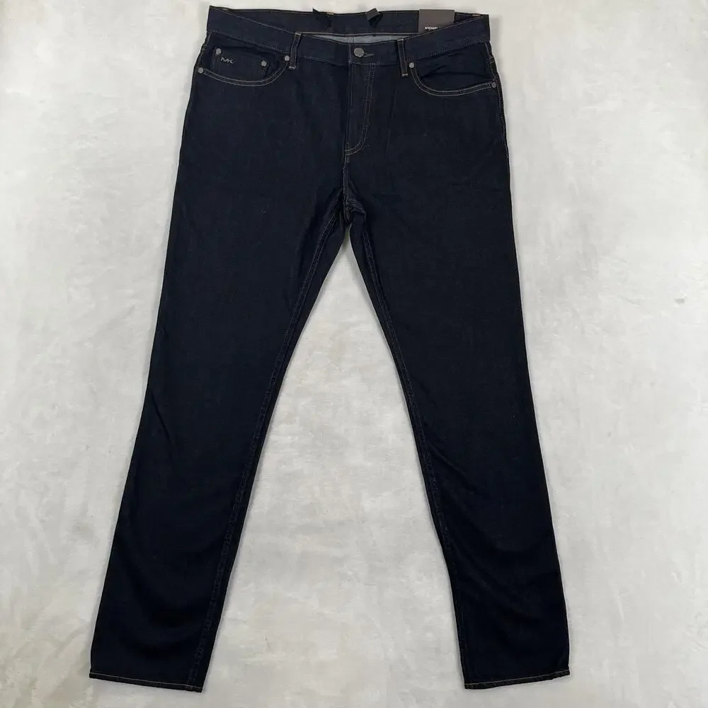 Michael Kors Jeans Mens 34x32 Blue Slim Tapered Denim Dark Wash Casual Pants